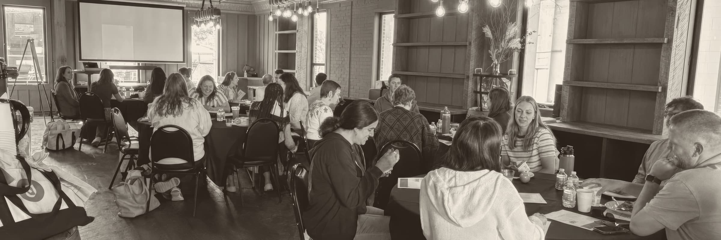 Workshop participants working in session.