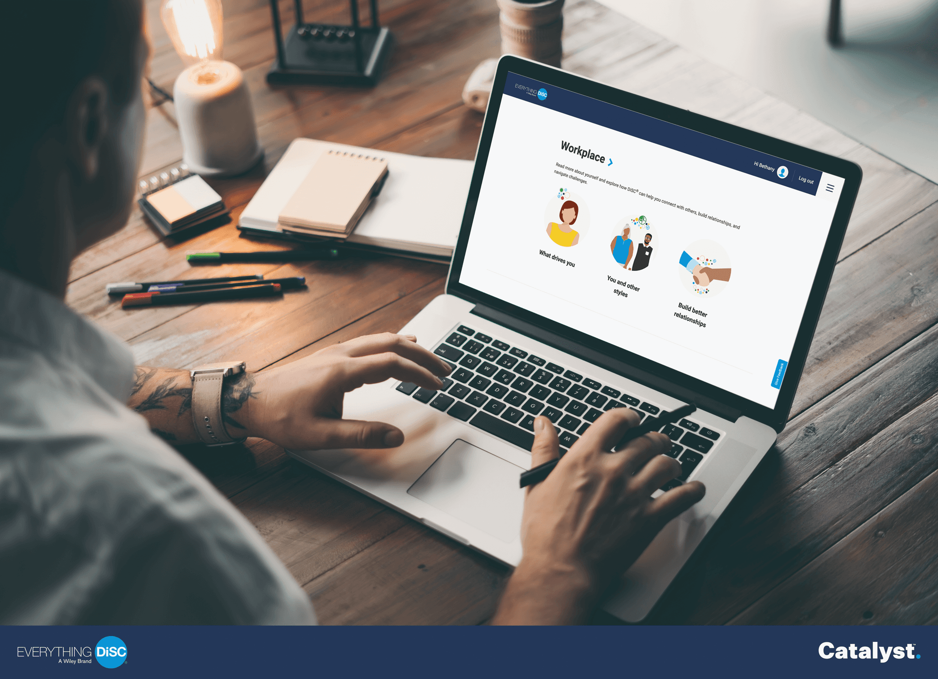 Person using Everything DiSC Workplace on the Catalyst platform